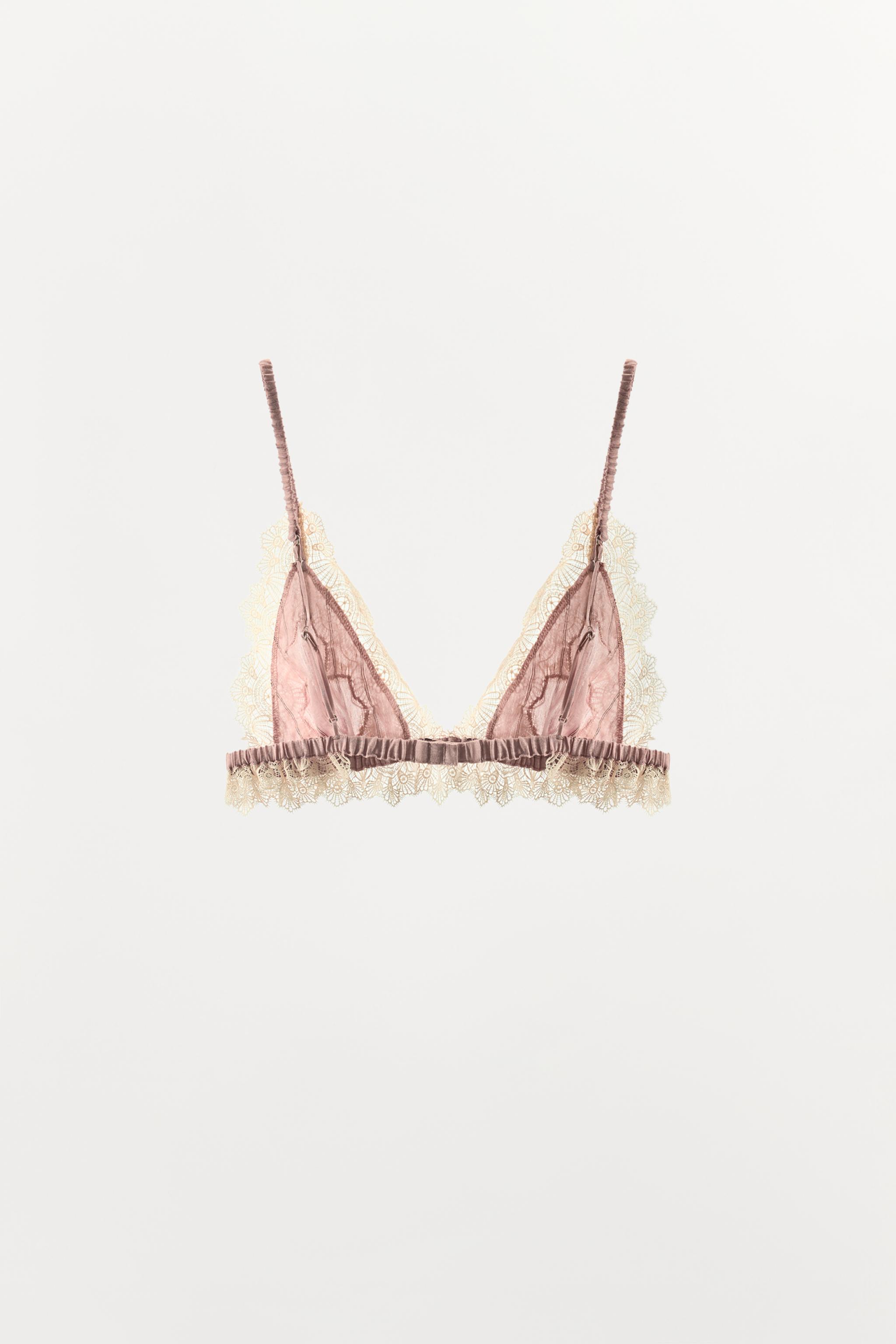 STRIPED LACE BRA